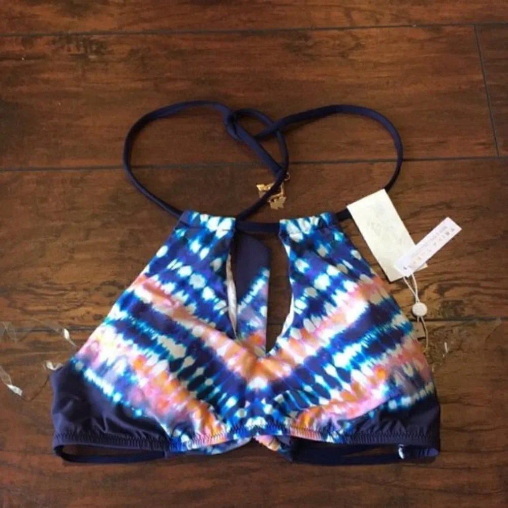 NWT Trina Turk High Neck Tie Dye Bikini swim